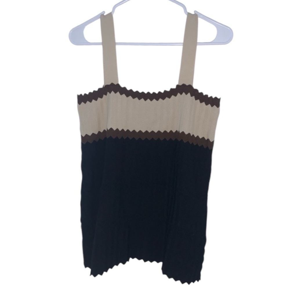 Adrienne Vittadini Scalloped Ribbon Tank Women’s Large